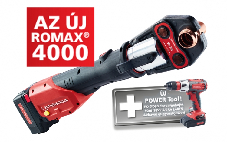 ,Rothenberger ROMAX 4000 készlet + Ajándék RO DD60 Csavarbehajtó fúró