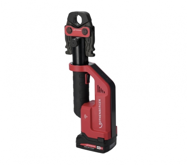 Présgép,Rothenberger ROMAX COMPACT III elektrohidraulikus, radiális présgép alap készlet 1×2Ah CAS akkumulátorral