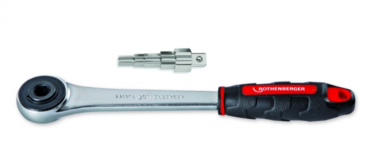 Cső Megmunkálás,Rothenberger UNI Kézi lépcsőskulcs készlet racsnival, gumírozott markolattal