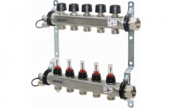 Uponor Vario S 6 Körös áramlásmérős osztó-gyűjtő rozsdamentes acél